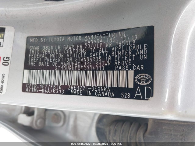 Toyota Corolla Le Plus 2014 2T1BURHEXEC034333 Image 9