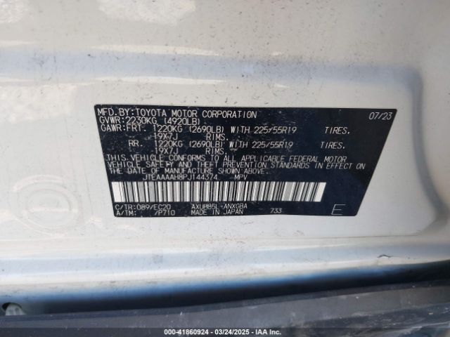 2023 TOYOTA VENZA JTEAAAAH8PJ144374 Photo 8