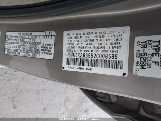 2002 ACURA RL JH4KA96552C008589 Photo 8