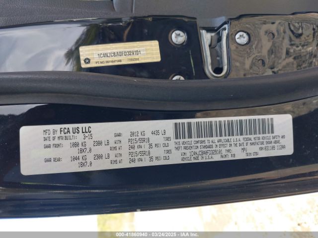 1C4NJCBA0FD329101 Jeep Compass Altitude Edition