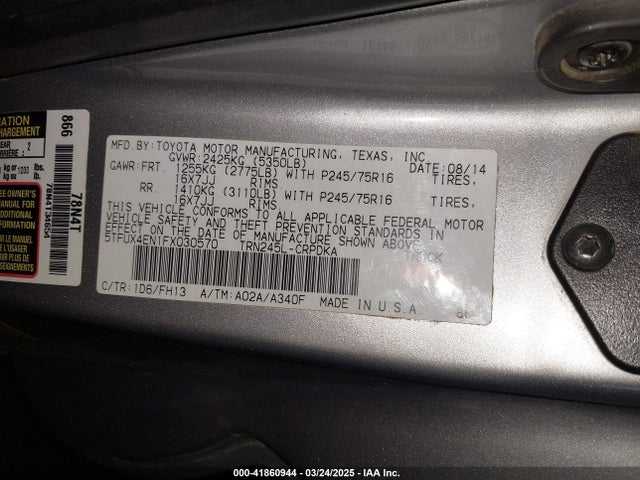Toyota Tacoma 2015 5TFUX4EN1FX030570 Image 9