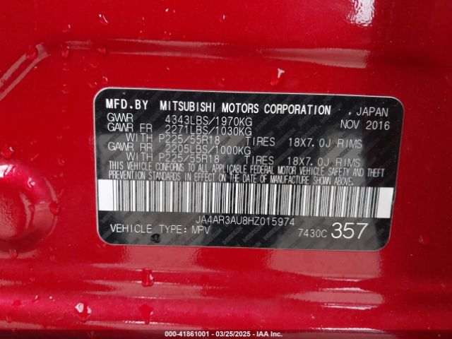 JA4AR3AU8HZ015974 Mitsubishi Outlander Sport 2.0 Es