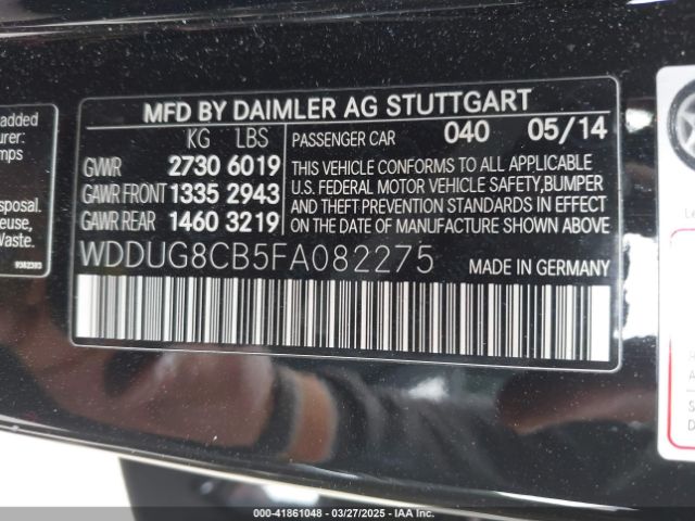 WDDUG8CB5FA082275 Mercedes-Benz S 550