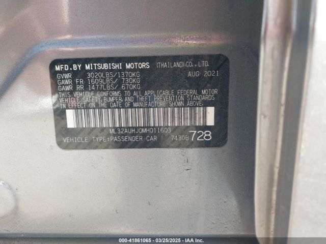 ML32AUHJ0MH011603 Mitsubishi Mirage Carbonite Edition/es/le
