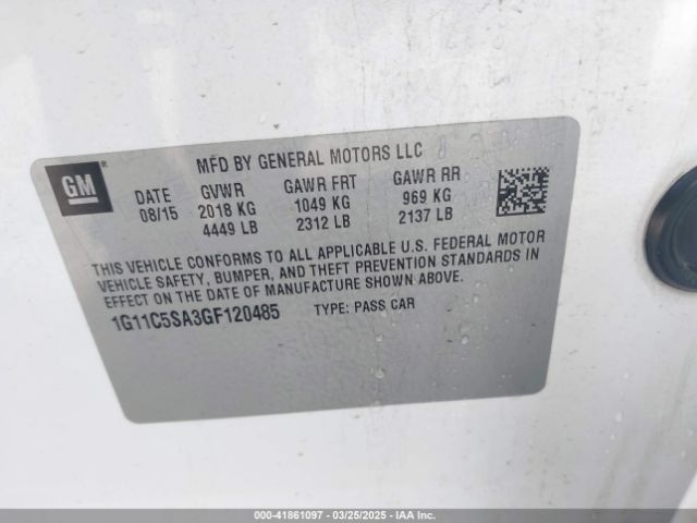 1G11C5SA3GF120485 Chevrolet Malibu Limited Lt