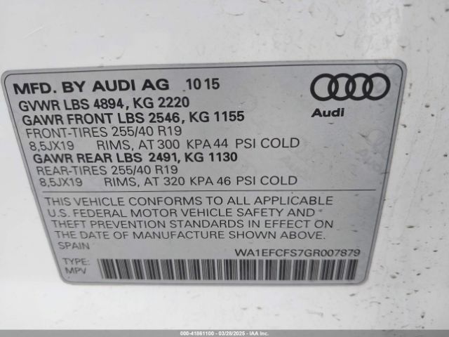 WA1EFCFS7GR007879 Audi Q3 2.0t Premium Plus