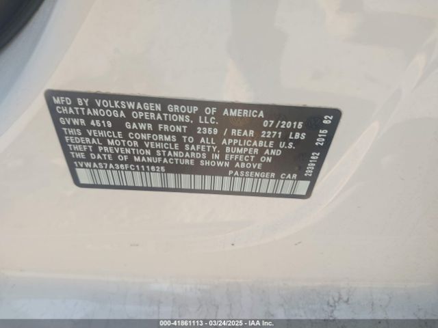 1VWAS7A36FC111625 Volkswagen Passat 1.8t Limited Edition