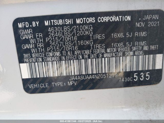 2022 MITSUBISHI ECLIPSE CROSS JA4ASUAA4NZ051219 Photo 8