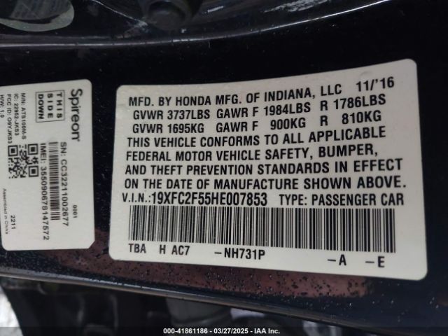 19XFC2F55HE007853 Honda Civic Lx