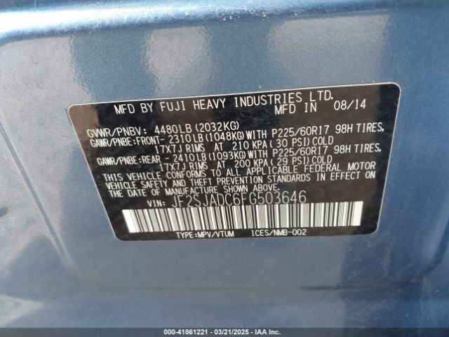 JF2SJADC6FG503646 Subaru Forester 2.5i Premium