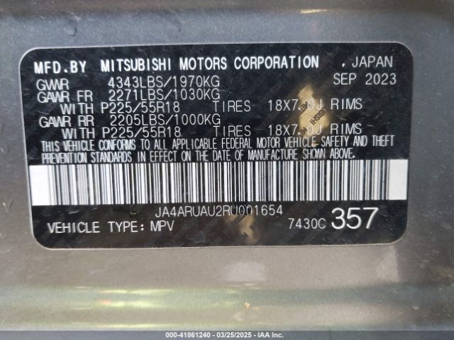 2024 MITSUBISHI OUTLANDER SPORT JA4ARUAU2RU001654 Photo 8