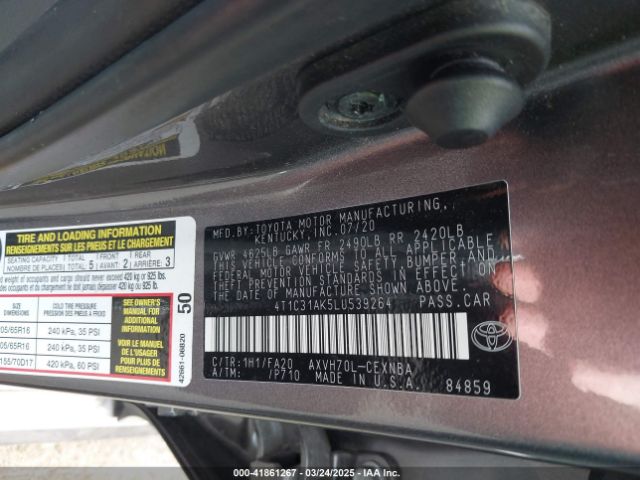 4T1C31AK5LU539264 Toyota Camry Le Hybrid
