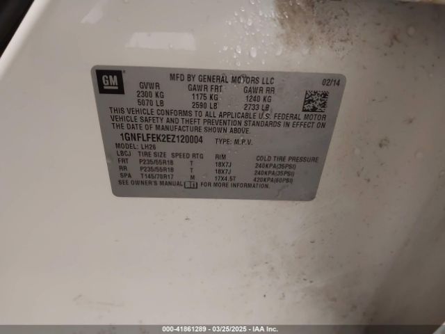1GNFLFEK2EZ120004 Chevrolet EQUINOX 1LT