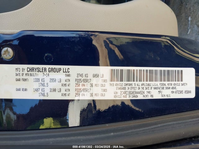 2C4RC1BG0ER444524 Chrysler Town & Country Touring