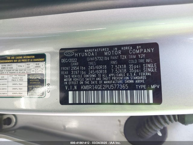 KM8R14GE2PU577365 Hyundai Palisade Se