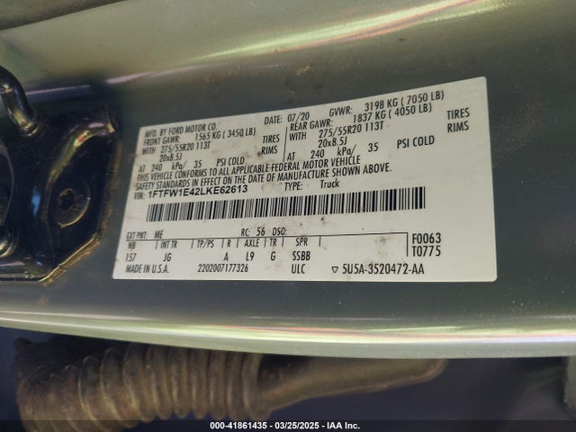 1FTFW1E42LKE62613 Ford F-150 Xl
