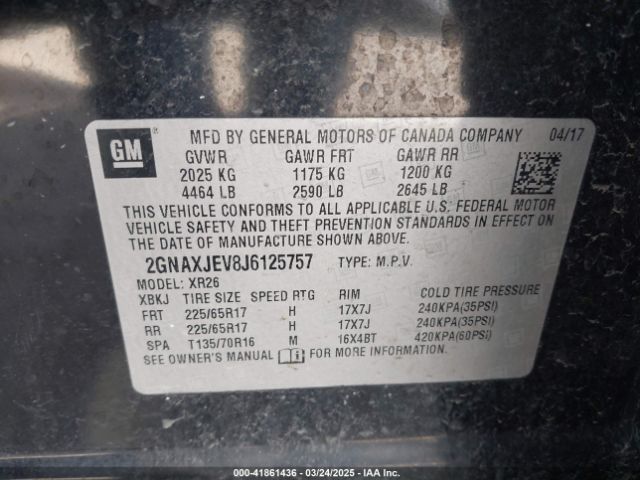 2018 CHEVROLET EQUINOX 2GNAXJEV8J6125757 Photo 8