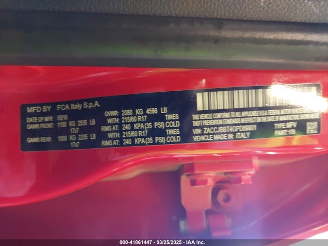 Jeep Renegade 2016 ZACCJBBT4GPD69901 Image 9