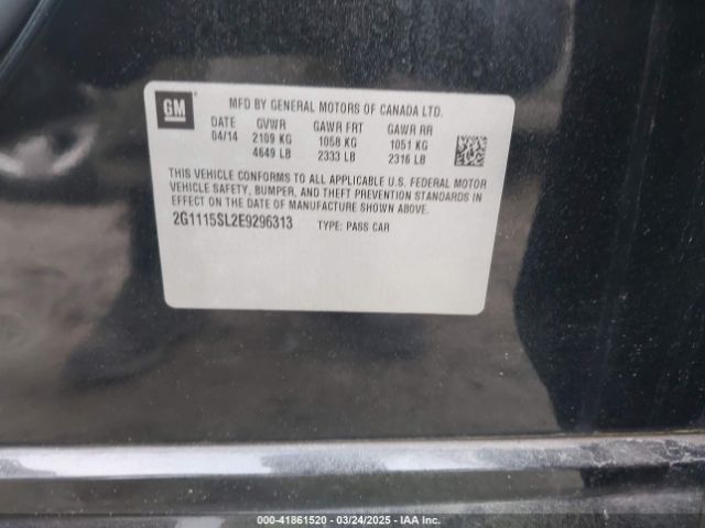 2G1115SL2E9296313 Chevrolet IMPALA 1LT