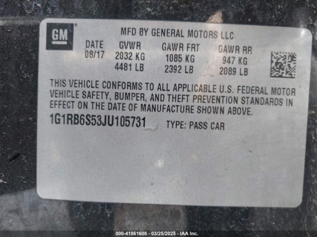 1G1RB6S53JU105731 Chevrolet Volt Premier