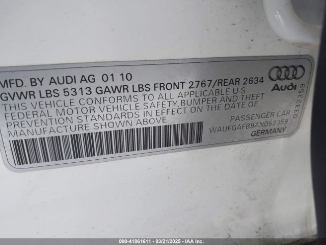 2010 AUDI A6 WAUFGAFB9AN052359 Photo 8
