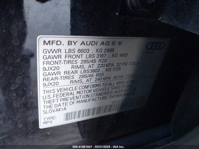 WA1VAAF77HD031953 Audi Q7 3.0t Premium