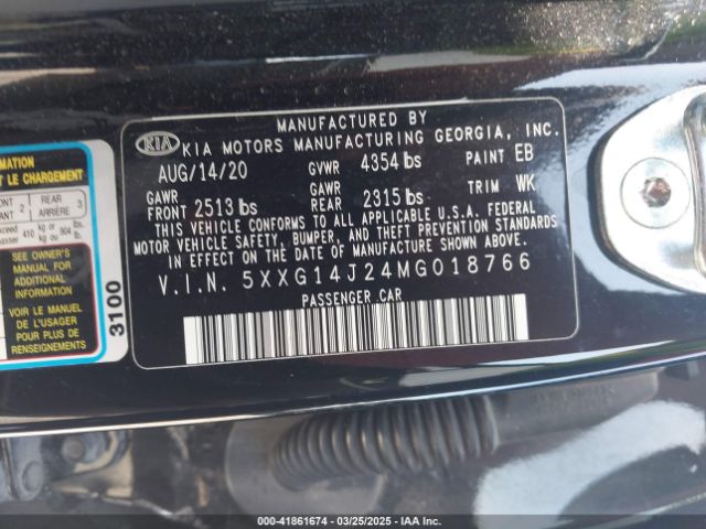 5XXG14J24MG018766 KIA K5 LXS