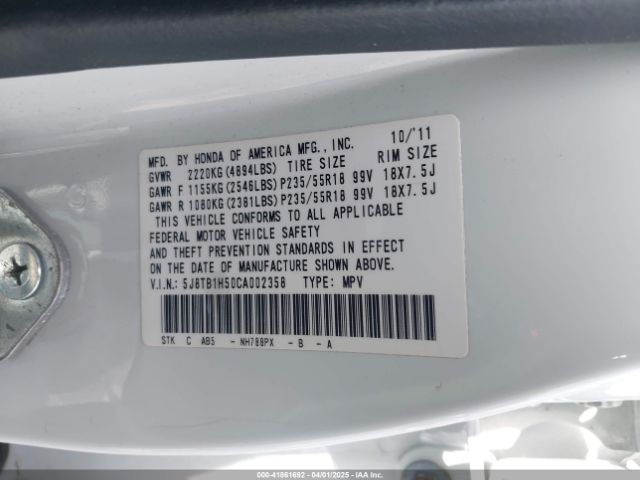 2012 ACURA RDX 5J8TB1H50CA002358 Photo 8