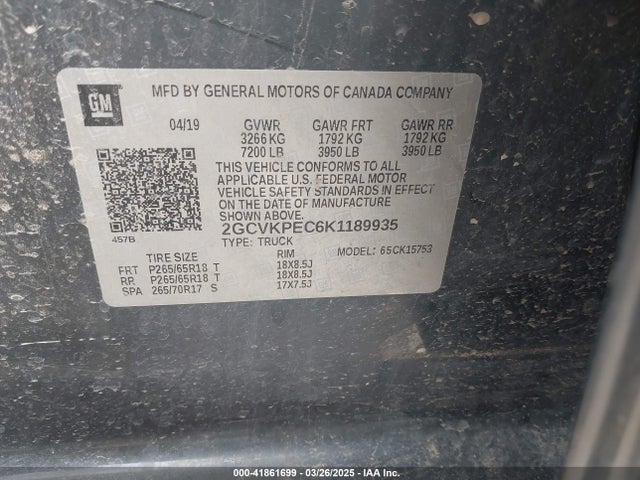 Chevrolet Silverado 1500 Ld Lt 2019 2GCVKPEC6K1189935 Image 9