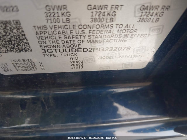 3GTUUDED2PG232078 GMC Sierra 1500 4wd  Short Box Slt