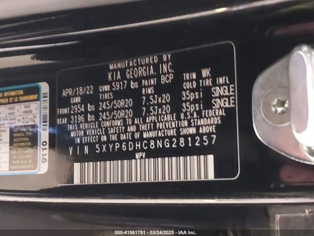 2022 KIA TELLURIDE 5XYP6DHC8NG281257 Photo 8