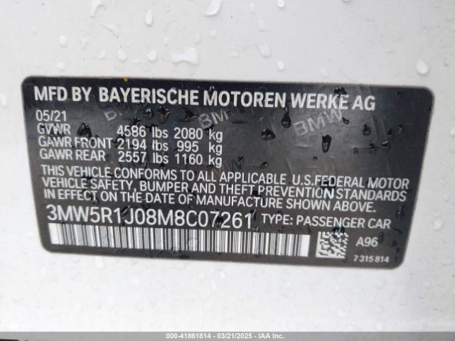 3MW5R1J08M8C07261 BMW 330I