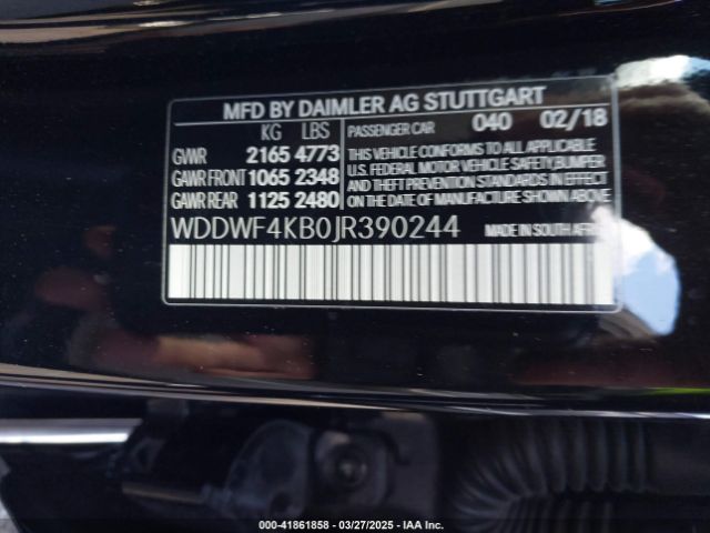 WDDWF4KB0JR390244 Mercedes-Benz C 300 4matic