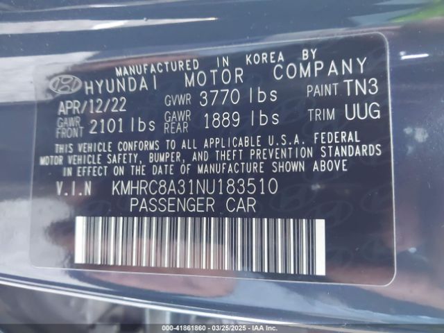 KMHRC8A31NU183510 Hyundai Venue Limited