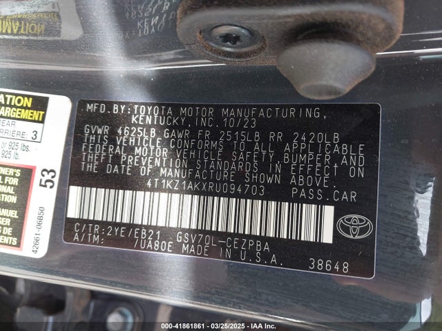 4T1KZ1AKXRU094703 Toyota Camry Trd V6