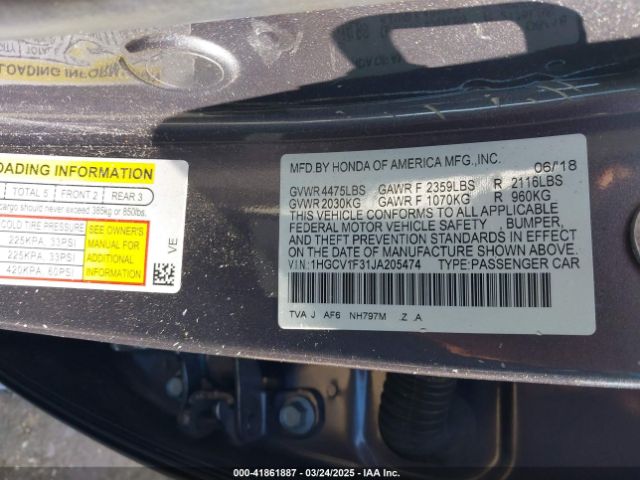 1HGCV1F31JA205474 Honda Accord Sport