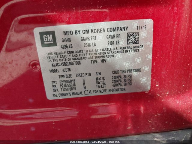 KL4CJASB2LB067068 Buick Encore Fwd Preferred