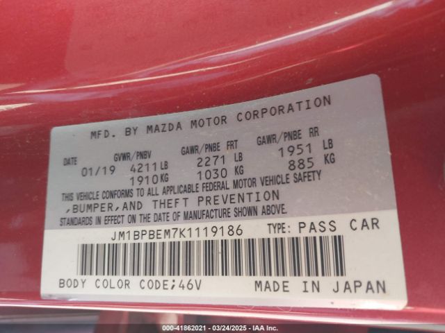 JM1BPBEM7K1119186 Mazda Mazda3 Premium Package