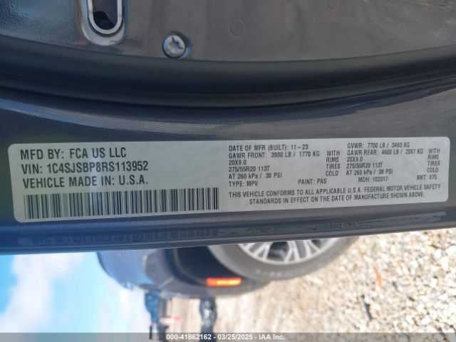 1C4SJSBP8RS113952 Jeep Wagoneer L Series Ii 4x4