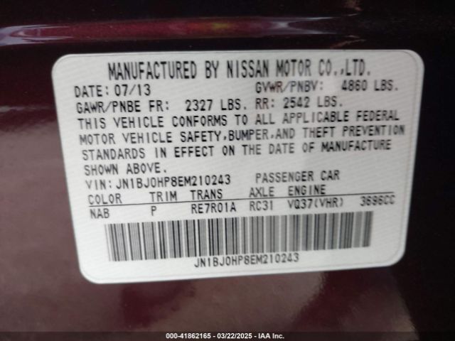 JN1BJ0HP8EM210243 Infiniti Qx50 Journey