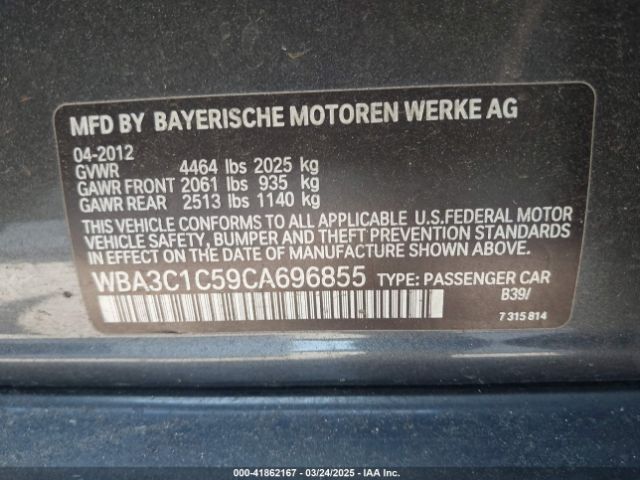 2012 BMW 328I WBA3C1C59CA696855 Photo 8