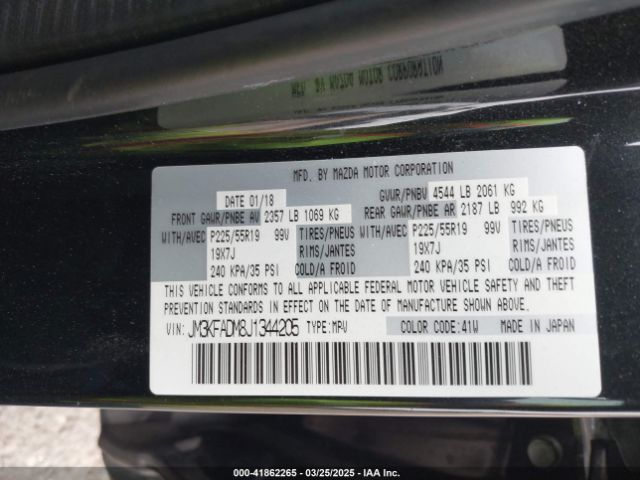JM3KFADM8J1344205 Mazda Cx-5 Grand Touring