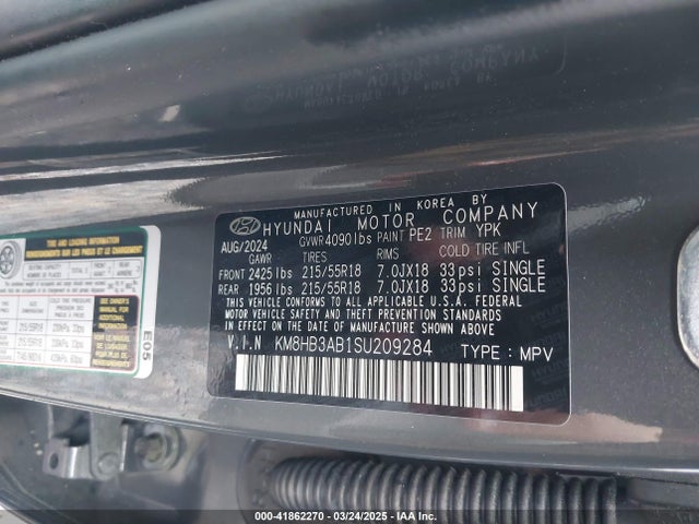 KM8HB3AB1SU209284 Hyundai Kona Sel