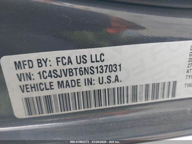 1C4SJVBT6NS137031 Jeep Wagoneer Series Ii 4x4