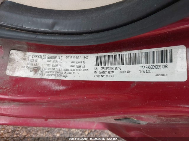 Chrysler 200 Limited 2014 1C3BCBFG2EN134779 Image 9