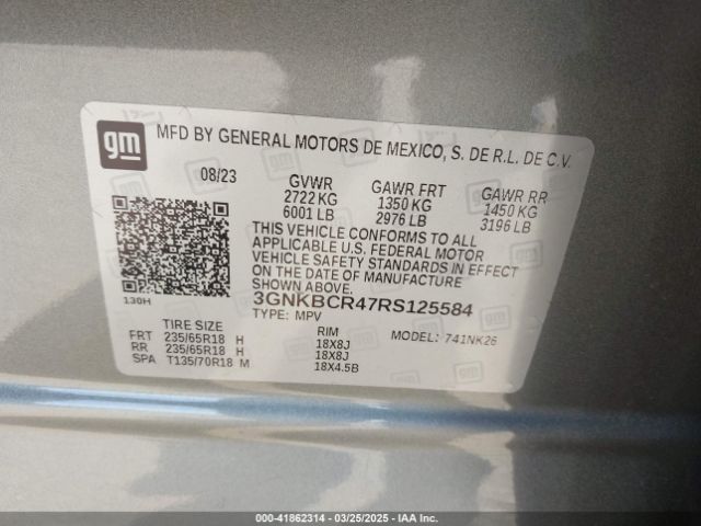 3GNKBCR47RS125584 Chevrolet Blazer Fwd 2lt