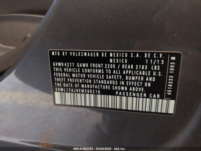 3VWL17AJ8EM388218 Volkswagen Jetta 1.8t Sel