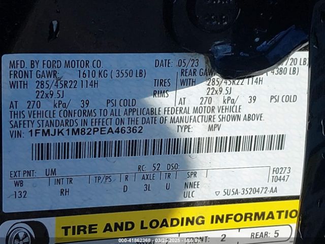 1FMJK1M82PEA46362 Ford Expedition Platinum Max