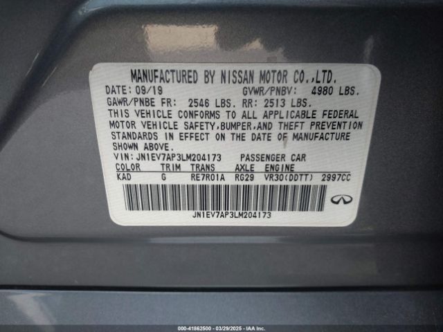 JN1EV7AP3LM204173 Infiniti Q50