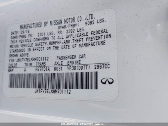 JN1FV7ELXHM701112 Infiniti Q60 3.0t Red Sport 400